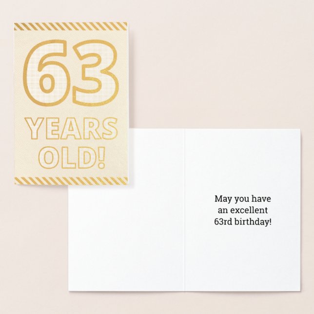 Audacieux, Huile D'Or "63 ANS !" Carte d'anniversa (Affichage)