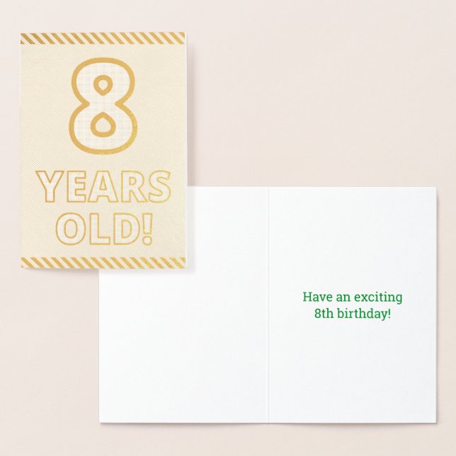 Audacieux, Huile D'Or "8 ANS !" Carte d'anniversai (Affichage)