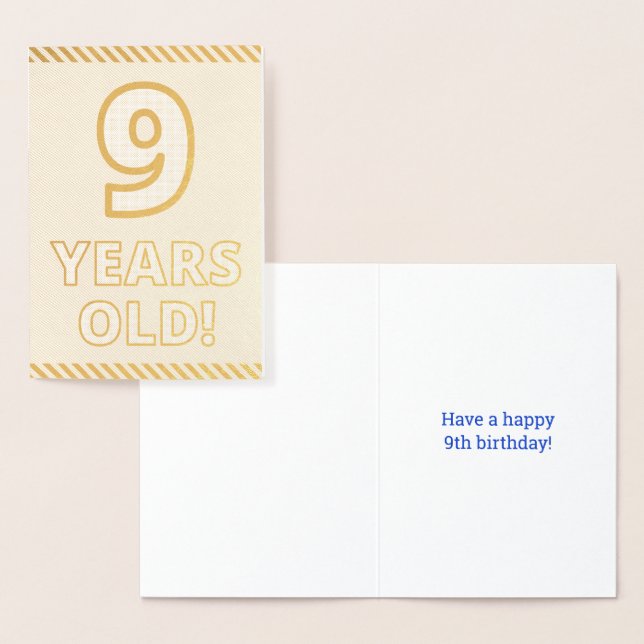 Audacieux, Huile D'Or "9 ANS !" Carte d'anniversai (Affichage)