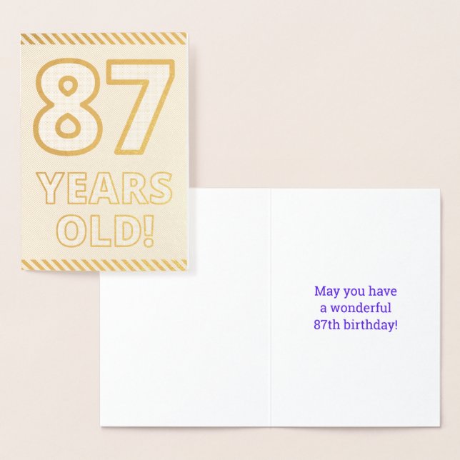Audacieux, L'Huile D'Or "87 ANS !" Carte d'anniver (Affichage)