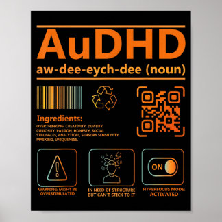 AuDHD-Definition Neurodiversitätsbewusstseins-Graf Poster