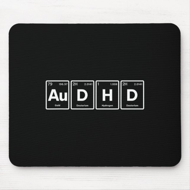 Audhd Periodensystem Autismus + Adhd Für Nerds Min Mousepad (Vorne)