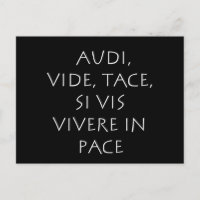 Audi vide tace si vis vivere in pteme