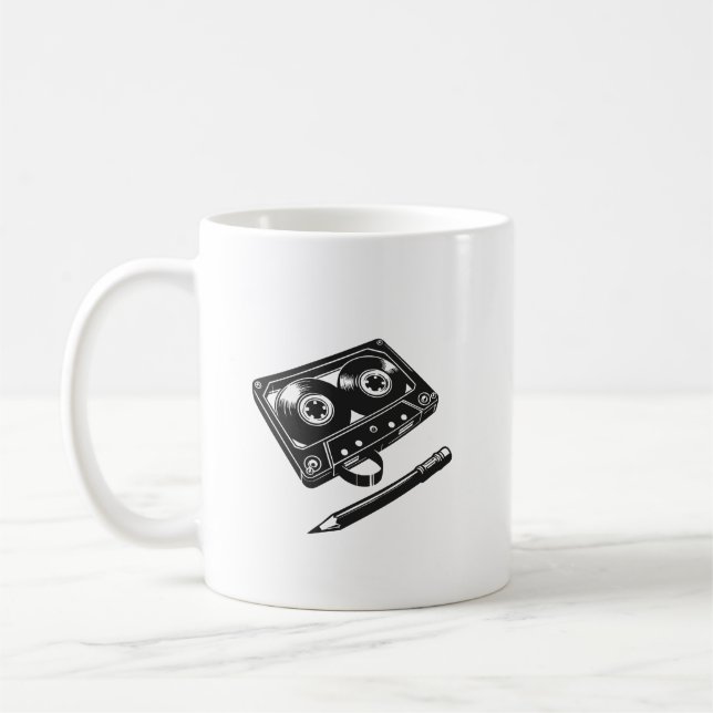 Audio-Band mit lustigem Panzerdesign" Kaffeetasse (Links)