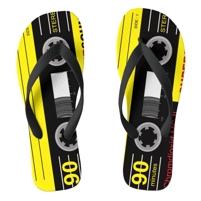 Audio-Cassette MixTape Flip Flops (Fußbett)