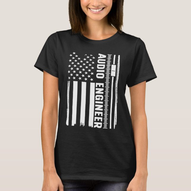 Audio Engineer American Flag Audio Engineering T-Shirt (Vorderseite)