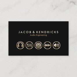 Audio Engineering Services Gold Icons BusinessCard Visitenkarte