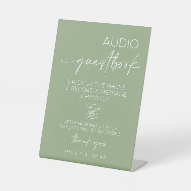 Audio Gästebuch Hochzeitsempfang Sockelschild (Vorderseite)