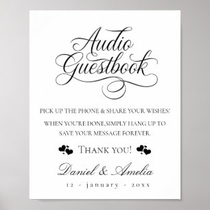 Audio-Gästebuch-Schild, Hochzeits-Audio-Gästebuch Poster