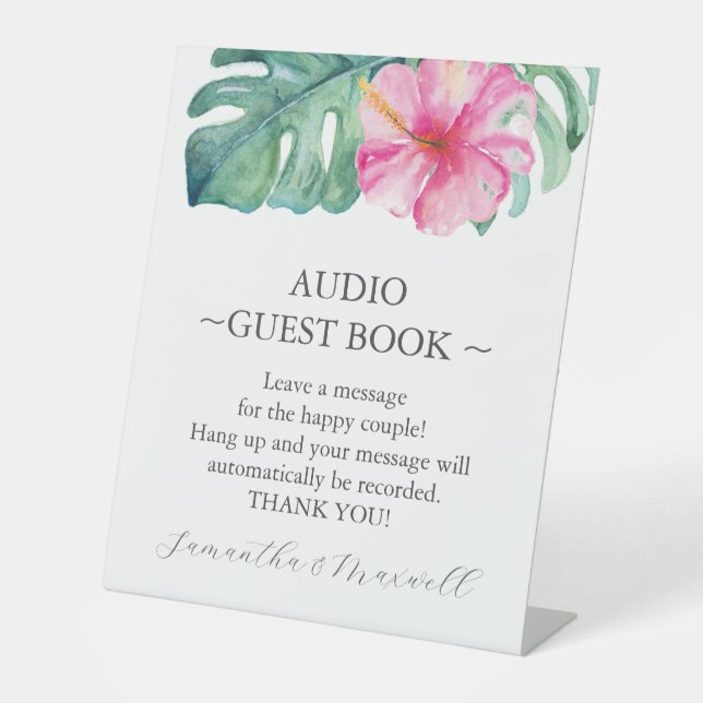 Audio Gästebuch - Tropische Hochzeiten Sockelschild (Vorderseite)