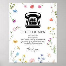Audio Guest Book Wildblume Wedding Sign Poster