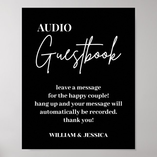 Audio Guestbook | Phone Message Guest Book Sign Poster (Vorne)