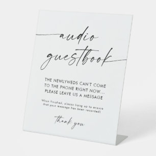 Audio Guestbook Sign Moderne Minimalistische Hoc Sockelschild