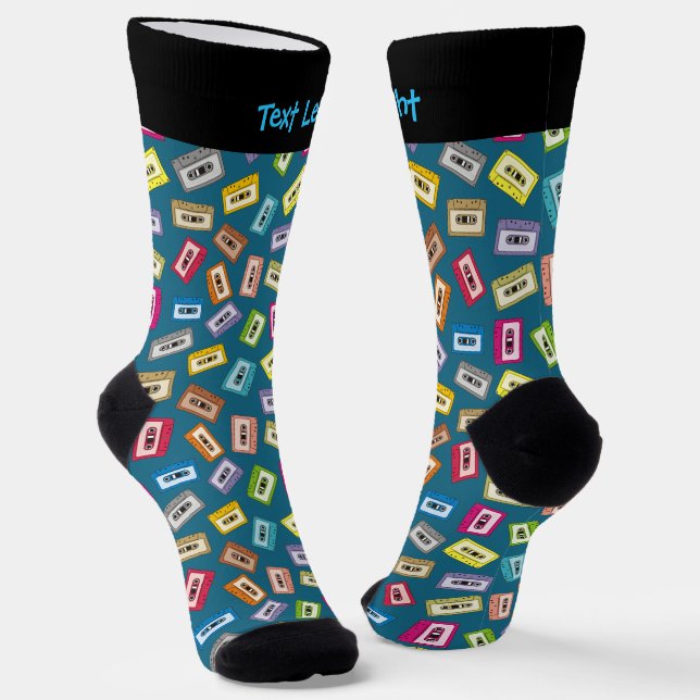 Audio-Kassetten-Mustersocken Socken (Gewinkelt)