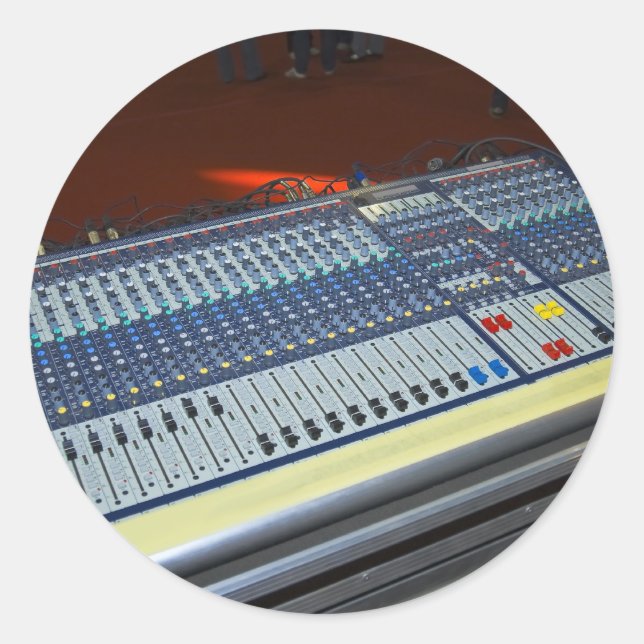 Audio-Mischpult - Soundkarte Runder Aufkleber (Vorderseite)