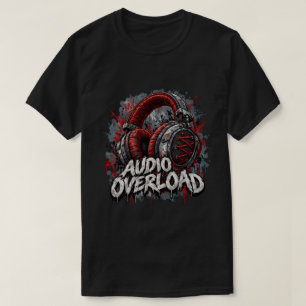 Audio Overload DJ Kopfhörer-Shirt, Sneaker-Lace-M T-Shirt