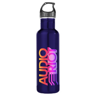 Audio Riot bleu foncé bouteille d'eau inoxydable