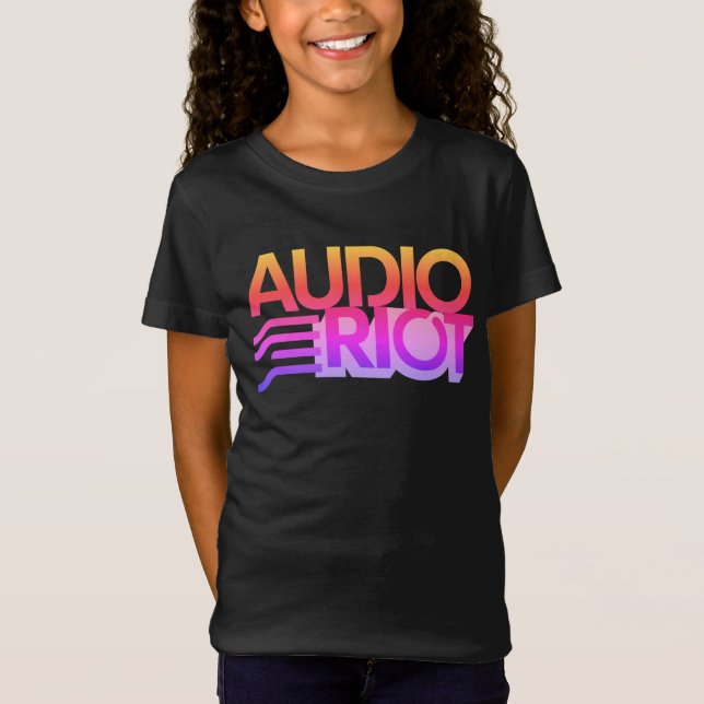 Audio Riot Jeune Fille Black T-Shirt avec logo (Devant)