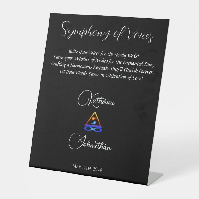 Audio Wedding Guestbook - Symphony of Liebe- Sockelschild (Vorderseite)