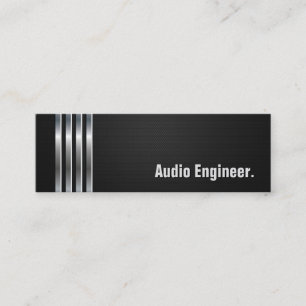 Audioingenieur - Schwarze Silberstreifen Mini Visitenkarte