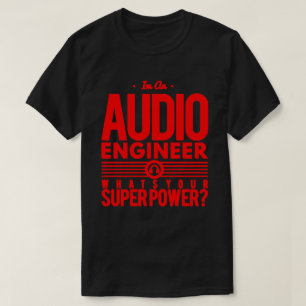 Audioingenieur-SuperPower-Shirt - Schwarzes/Rot T-Shirt