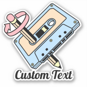 Audiokassette mit Stift Aufkleber