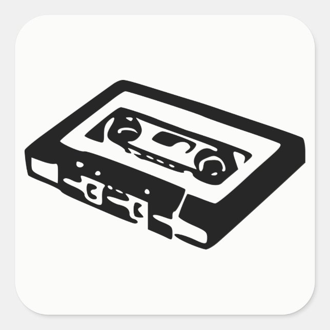 Audiokassette Quadratischer Aufkleber (Vorderseite)