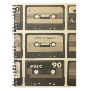 Audiokassette, Retro-Poster Hip-Hop. Notizblock