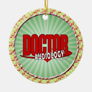 AUDIOLOGIE-DOKTOR AUDIOLOGIST BIG RED LOGO KERAMIKORNAMENT