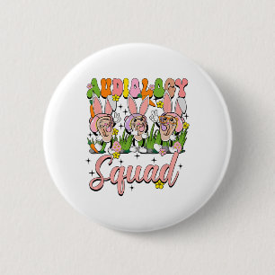 Audiology Squad Funny Oaster Bunny Button