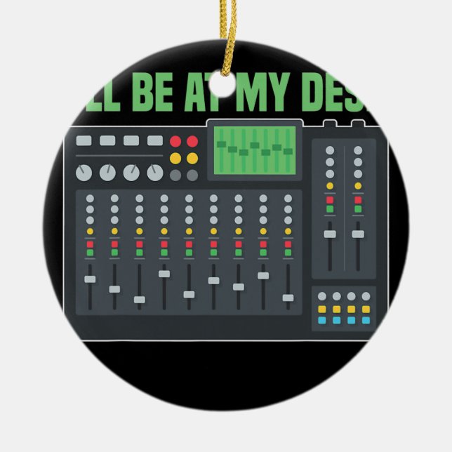 Audiomixingenieur-Mischpult Keramik Ornament (Vorne)