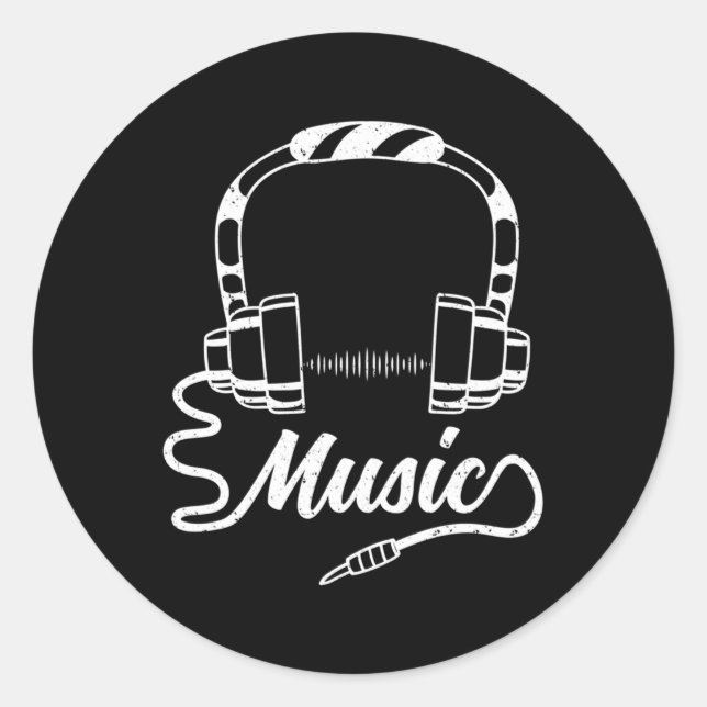 Audiophile Music Sound Typ Dj Runder Aufkleber (Vorderseite)