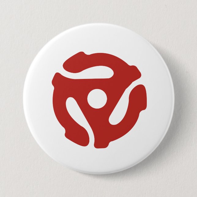Audiophile Round-Button mit 45 RPM-Record-Adapter Button (Vorderseite)