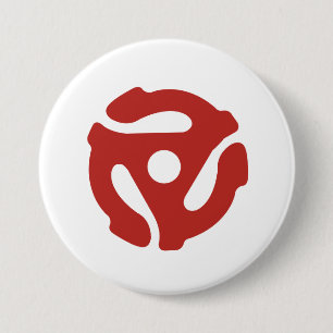 Audiophile Round-Button mit 45 RPM-Record-Adapter Button