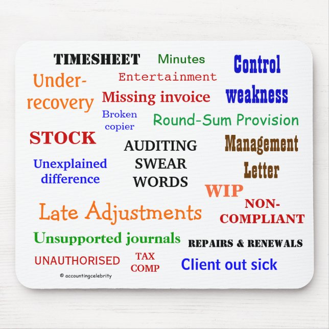 Auditing Swear Words Annoying Funny Auditor Gesche Mousepad (Vorne)