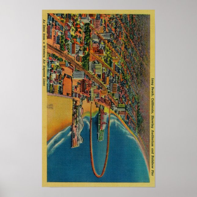 Auditorium, Strand und Regenbogen Pier Poster (Vorne)