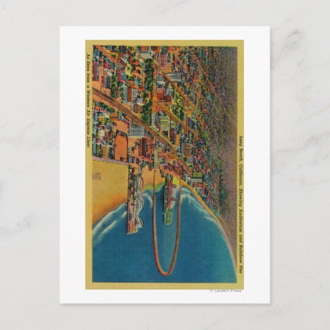 Auditorium, Strand und Regenbogen Pier Postkarte (Vorderseite)