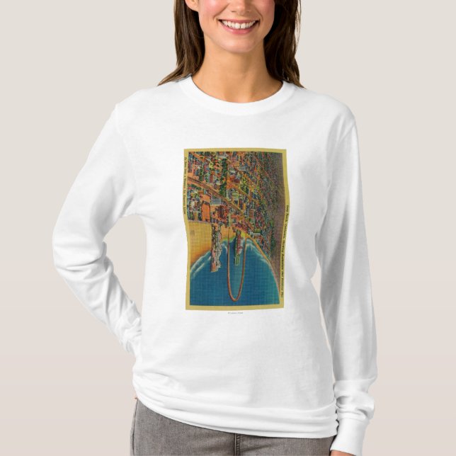 Auditorium, Strand und Regenbogen-Pier T-Shirt (Vorderseite)