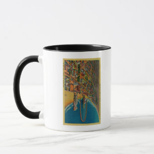 Auditorium, Strand und Regenbogen Pier Tasse