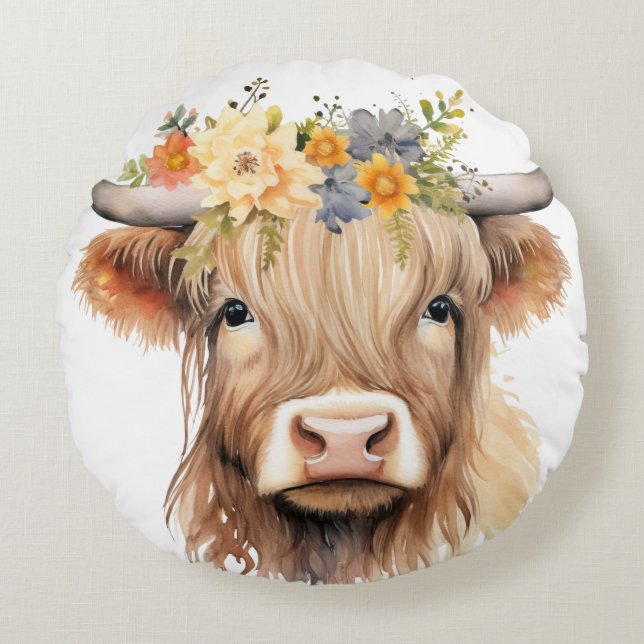 Audrey Cow Rundes Kissen (Vorderseite)