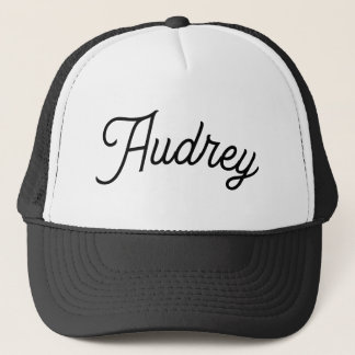 Audrey Name Hut Kappe Schwarz und Weiß Neutral Ele