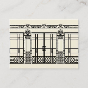 AUDREYS ART DECO-EISENARBEITEN: ELEGANTES SCHWARZ VISITENKARTE