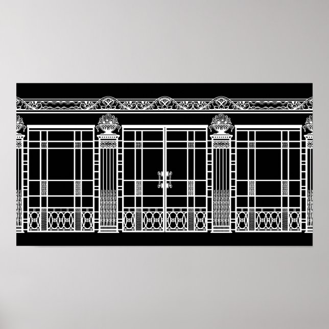 AUDREY'S ART DECO IRONWORK: WEISS AUF SCHWARZ POSTER (Vorne)