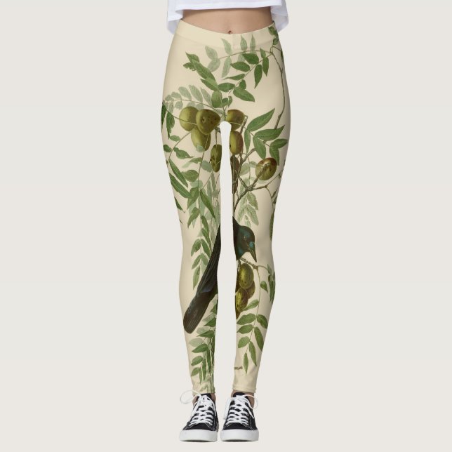Audubon American Crow Black Bird Leggings (Vorderseite)