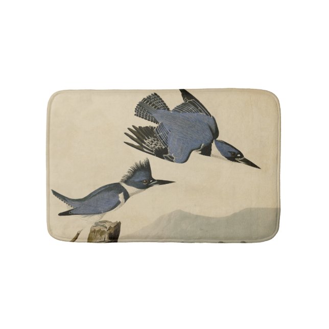Audubon Belted Kingfisher Wildlife Bird Badematte (Vorderseite)