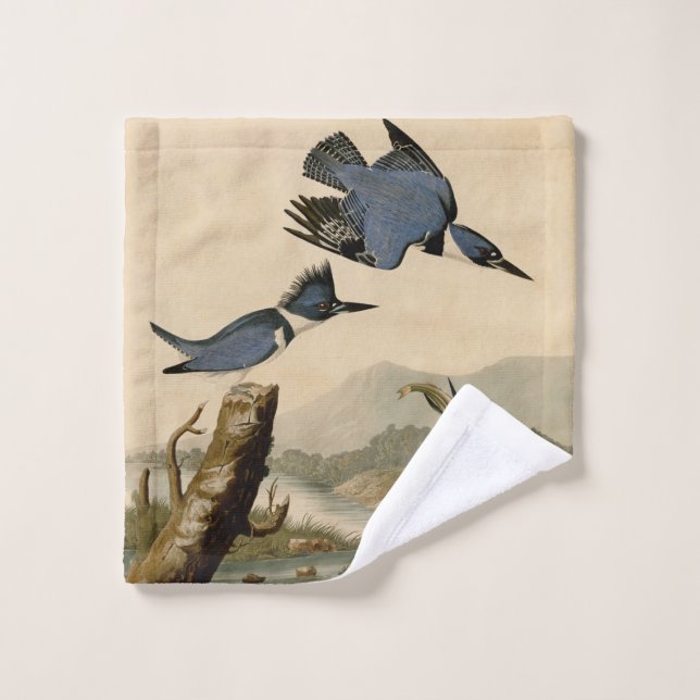 Audubon Belted Kingfisher Wildlife Bird Badhandtuch Set (Waschlappen)