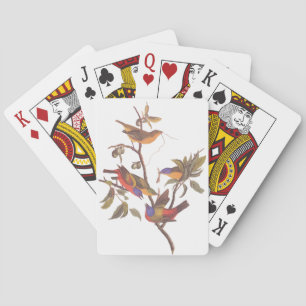 Audubon bemalt Jagdvögel in einem Cherokee Pflaume Spielkarten