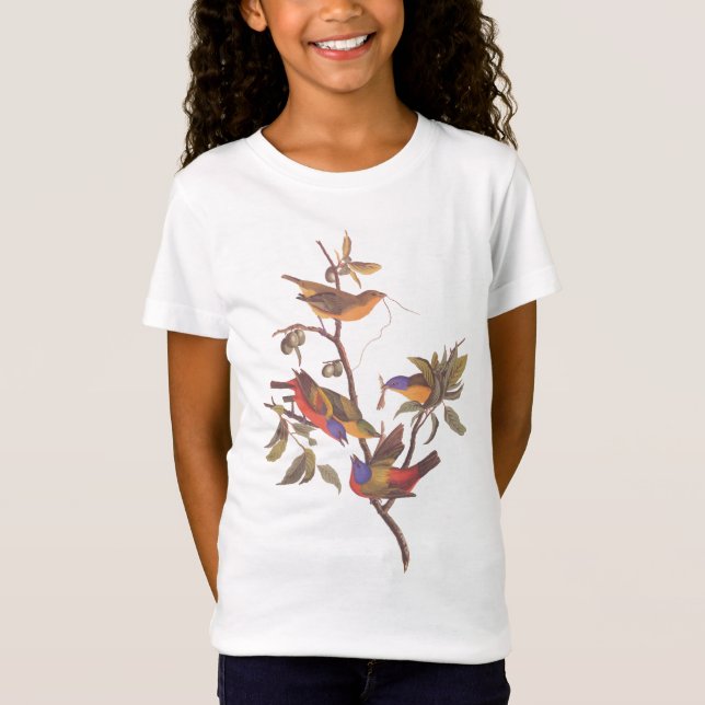 Audubon bemalt Jagdvögel in wildem Pflaumenbaum T-Shirt (Vorderseite)