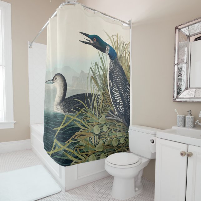 Audubon Bird Loon Diver Classic Duschvorhang (Beispiel)