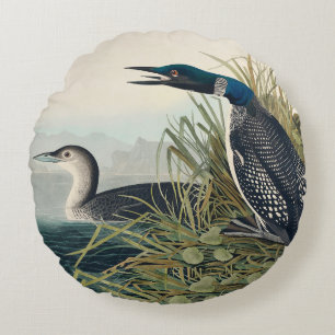 Audubon Bird Loon Diver Classic Rundes Kissen